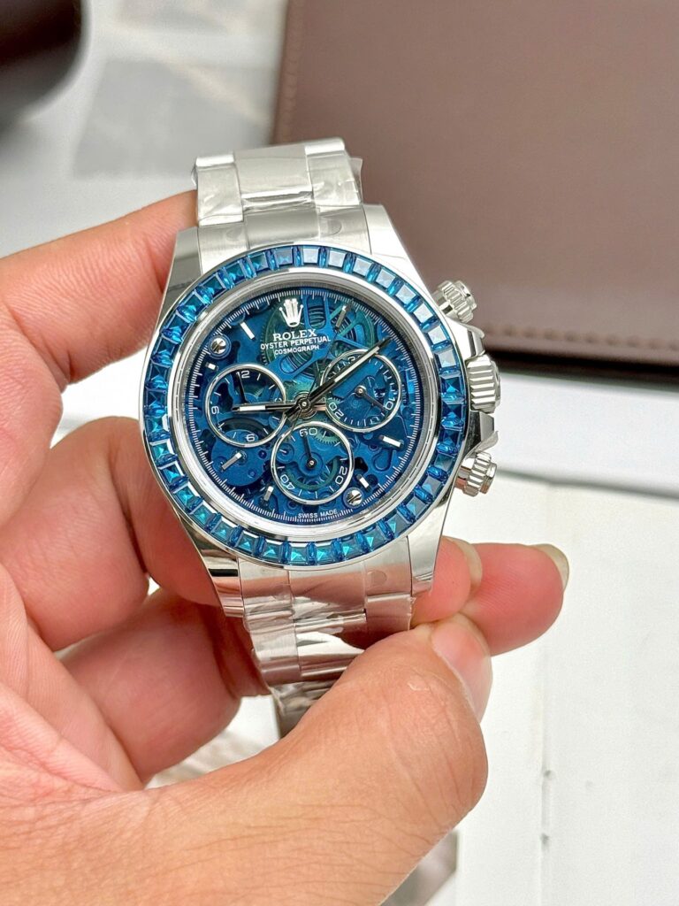 Rolex Daytona Arolla Challenge Blue Luxury Imitation Watches Dial Skeleton 40mm
