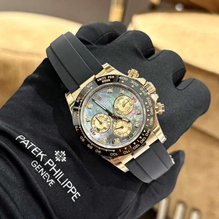 Rolex Daytona Replica Watch Purple Mother of Pearl Dial Moissanite 40mm