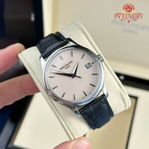Patek Philippe Calatrava Dial Silver Case Leather Strap