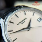 Patek Philippe Calatrava Dial Silver Case Leather Strap